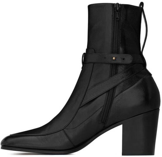 Saint Laurent 75 mm Michelangelo enkellaarzen Zwart