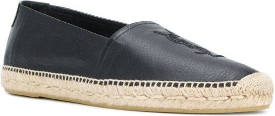 Saint Laurent monogram leather espadrilles Zwart