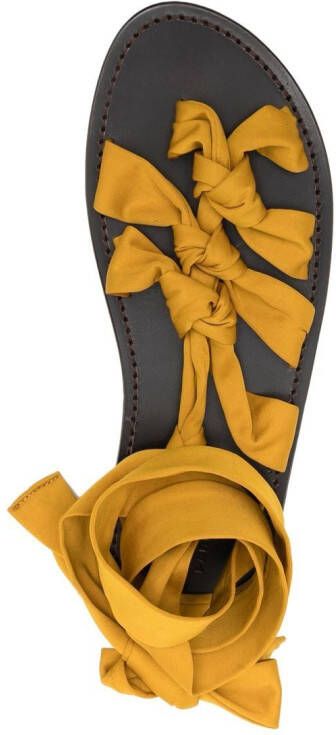 Saint Laurent Nolan sandalen met knoopdetail Geel