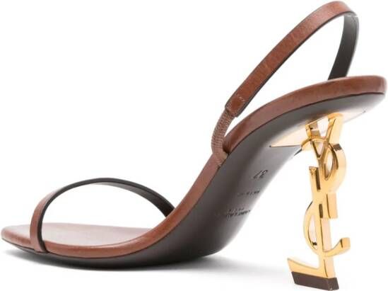 Saint Laurent Opyum leren sandalen Bruin