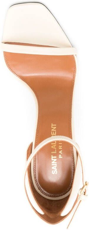 Saint Laurent Opyum sandalen met hak Beige