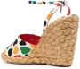 Saint Laurent Paloma espadrilles met sleehak Wit - Thumbnail 3
