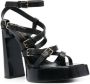 Saint Laurent Platz sandalen met plateauzool Zwart - Thumbnail 2