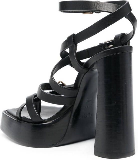 Saint Laurent Platz sandalen met plateauzool Zwart