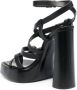 Saint Laurent Platz sandalen met plateauzool Zwart - Thumbnail 3