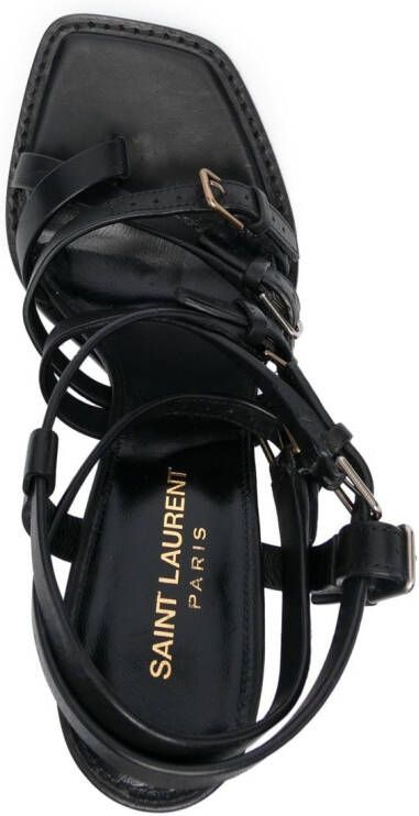 Saint Laurent Platz sandalen met plateauzool Zwart