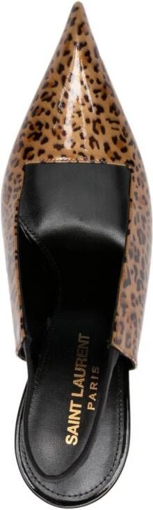 Saint Laurent Raven pumps met luipaardprint Bruin