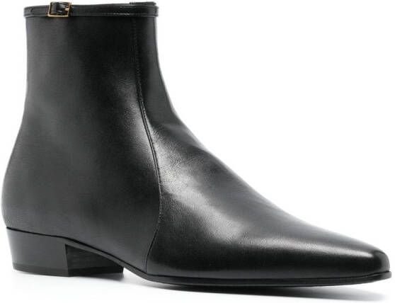 Saint Laurent Romeo leren enkellaarzen Zwart