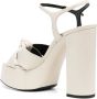 Saint Laurent 125 mm Bianca sandalen met plateauzool Beige - Thumbnail 3