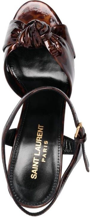 Saint Laurent Sandalen met plateauzool Bruin