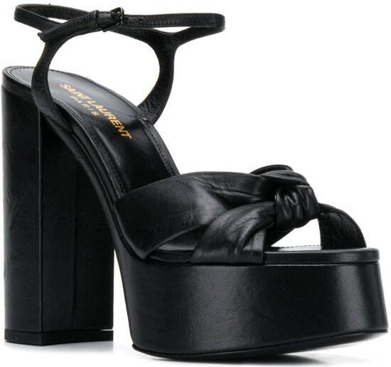 Saint Laurent Sandalen met plateauzool Zwart