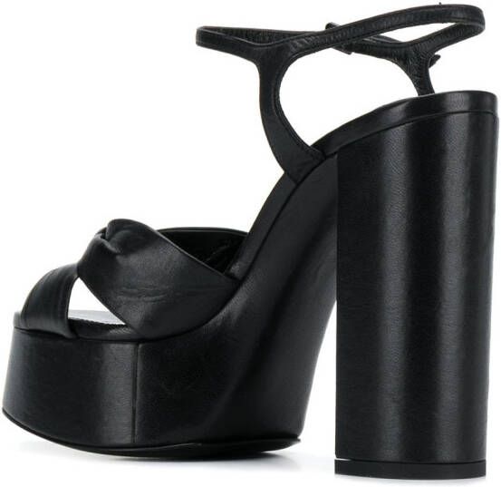 Saint Laurent Sandalen met plateauzool Zwart