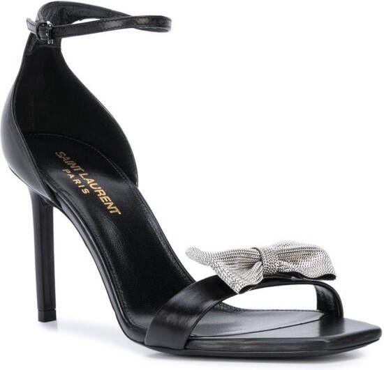 Saint Laurent Sandalen met strik Zwart