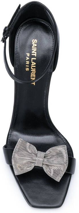 Saint Laurent Sandalen met strik Zwart