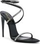 Saint Laurent 110 mm Georgia sandalen met stras Zwart - Thumbnail 2