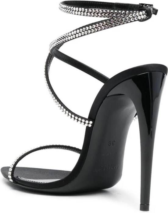 Saint Laurent 110 mm Georgia sandalen met stras Zwart