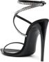 Saint Laurent 110 mm Georgia sandalen met stras Zwart - Thumbnail 3