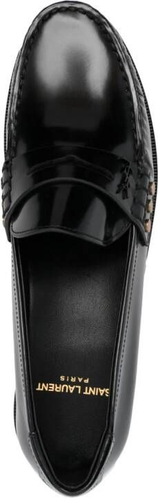 Saint Laurent Schuhe leren loafers Zwart