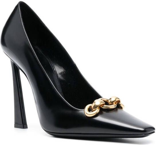 Saint Laurent Silvana pumps met ketting Zwart