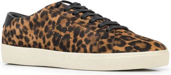 Saint Laurent SL06 Court Classic sneakers met luipaardprint Bruin