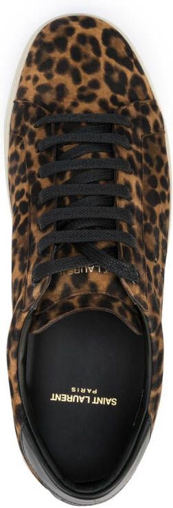 Saint Laurent SL06 Court Classic sneakers met luipaardprint Bruin