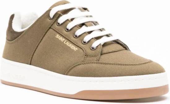 Saint Laurent SL 61 low-top gabardine sneakers Groen