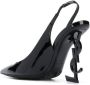Saint Laurent Slingback pumps van lakleer Zwart - Thumbnail 3