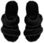 Saint Laurent Slippers van imitatiebont Zwart - Thumbnail 3