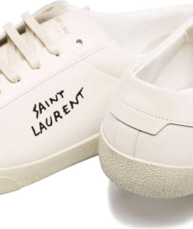 Saint Laurent Sneakers met logoprint Beige