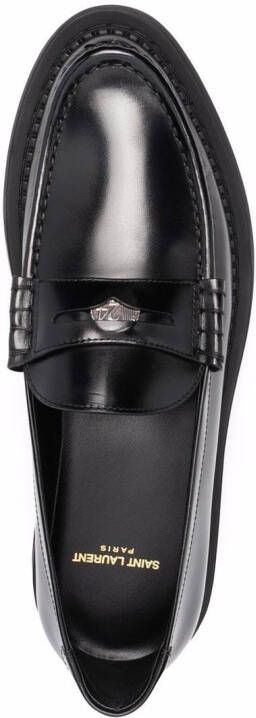 Saint Laurent Teddy Penny leren loafers Zwart