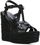 Saint Laurent 140 mm Tribute sandalen met sleehak Zwart - Thumbnail 2