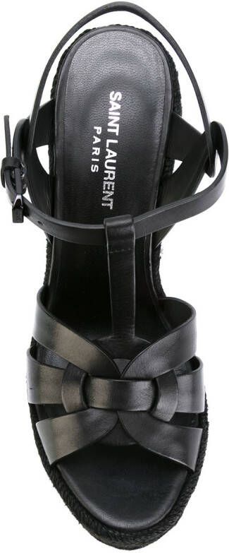 Saint Laurent 140 mm Tribute sandalen met sleehak Zwart