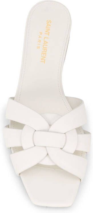 Saint Laurent Tribute leren sandalen Wit