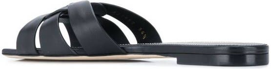 Saint Laurent Tribute platte sandalen Zwart