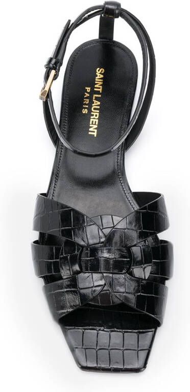 Saint Laurent Tribute platte sandalen Zwart