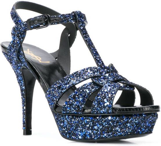 Saint Laurent Tribute sandalen Blauw