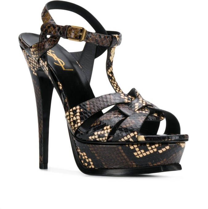 Saint Laurent Tribute sandalen Bruin