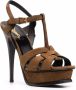 Saint Laurent Tribute sandalen met plateauzool Bruin - Thumbnail 2