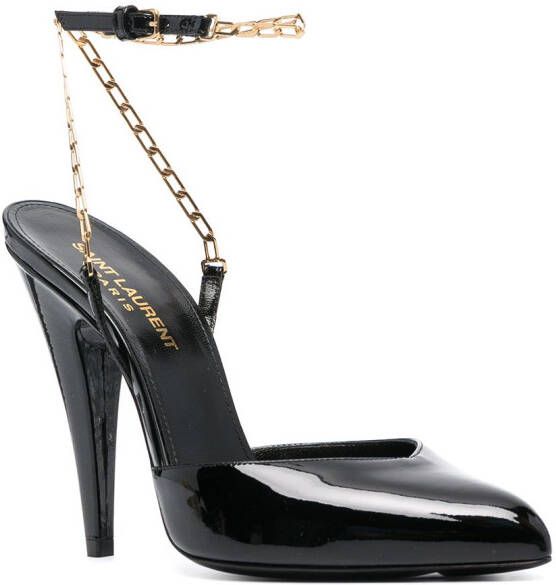 Saint Laurent Venus pumps met ketting Zwart