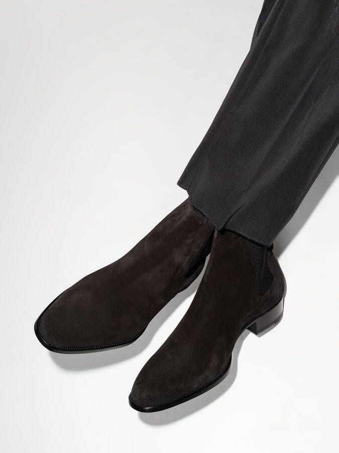 Saint Laurent Wyatt suède Chelsea laarzen Zwart