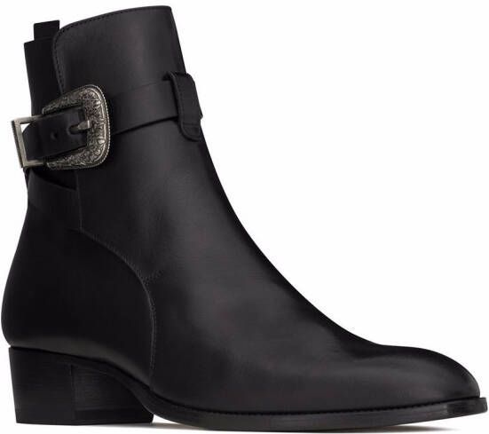 Saint Laurent Wyatt enkellaarzen Zwart