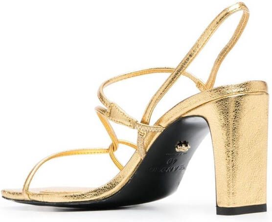 SANDRO 80 mm Faye metallic sandalen met bandjes Goud