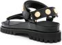SANDRO Leren sandalen met studs Zwart - Thumbnail 3