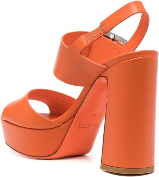 Santoni Sandalen met blokhak Oranje