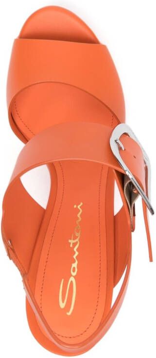 Santoni Sandalen met blokhak Oranje