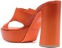 Santoni 115 mm leren sandalen met plateauzool Oranje - Thumbnail 3