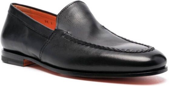 Santoni Leren loafers Zwart