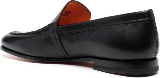 Santoni Leren loafers Zwart