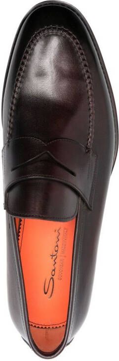 Santoni Loafers met ronde neus Rood