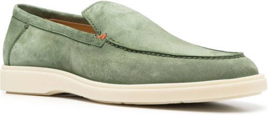 Santoni Loafers met ronde neus Groen